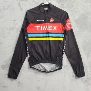 Castelli Timex Factory Cycling Jersey Mens S Black Full Zip Long Sleeve Jacket